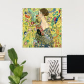 Lady with Fan - Gustav Klimt Poster (Heimbüro)