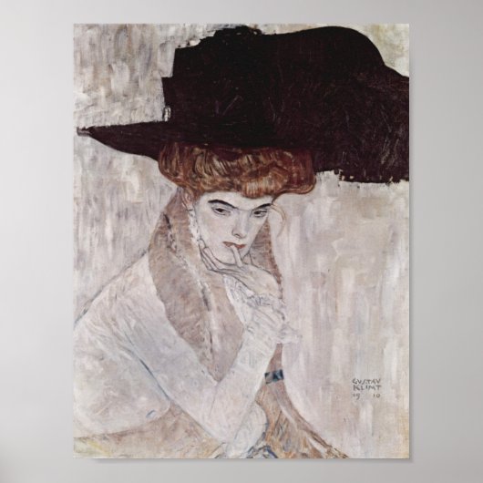 Lady with Feather Hat — Gustav Klimt (1910) Poster (Vorne)