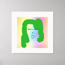 LADY with GREEN HAIR Stretched Canvas Print
