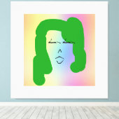 LADY with GREEN HAIR Stretched Canvas Print Leinwanddruck (Insitu (Holzboden))