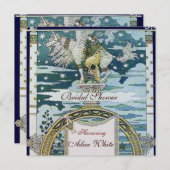 LADY WITH UNICORN BRAUTPARTY PARTY Champagne Einladung (Vorne/Hinten)