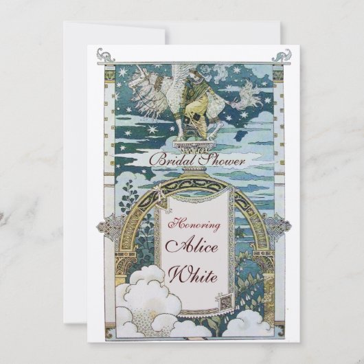 LADY WITH UNICORN BRAUTPARTY PARTY Champagne Einladung (Vorderseite)