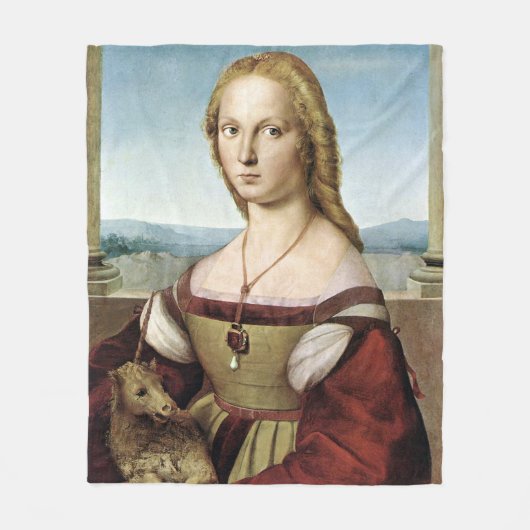 Lady with Unicorn - Raphael - c1506 Fleecedecke (Vorderseite)