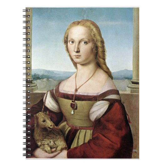 Lady with Unicorn - Raphael - c1506 Notizblock (Vorderseite)