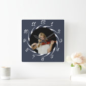 LADY WITH VIOLIN QUADRATISCHE WANDUHR (Zuhause)