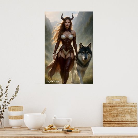 Lady Wolf Demoness Poster (Küche)