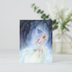 Lady Wolf Fantasy Art Postcard Postkarte