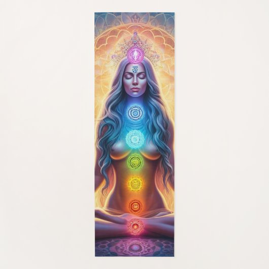 Lady Zen mit Chakra Yogamatte (Vorderseite)