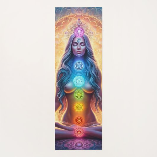 Lady Zen mit Chakra Yogamatte (Rückseite)