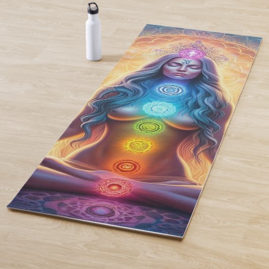 Lady Zen mit Chakra Yogamatte (Beispiel)