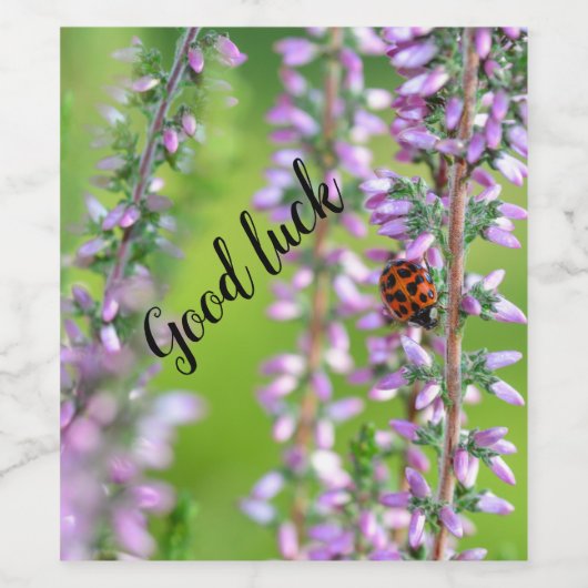 Ladybird auf Blume - Weinetikett (Einzelnes Label)