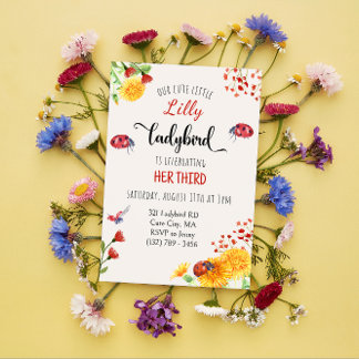 Ladybird Baby Girl Niedlich Frühjahr Sommer Geburt Einladung