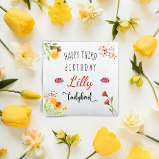 Ladybird Baby Girl Niedlich Frühjahr Sommer Geburt Serviette