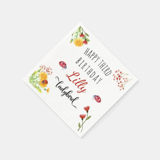 Ladybird Baby Girl Niedlich Frühjahr Sommer Geburt Serviette (Ecke)