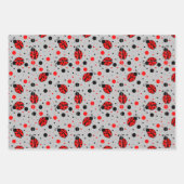 Ladybird Beetles Einzigartiges Schwarzes Tierinsek Geschenkpapier Set (Vorderseite 3)