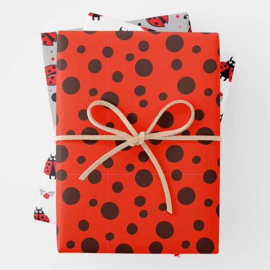 Ladybird Beetles Einzigartiges Schwarzes Tierinsek Geschenkpapier Set (Beispiel)