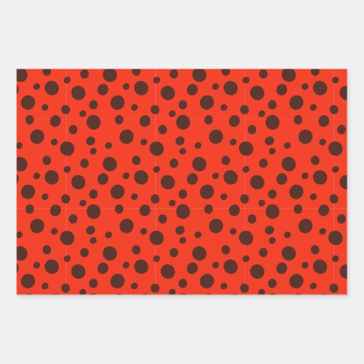 Ladybird Beetles Einzigartiges Schwarzes Tierinsek Geschenkpapier Set (Vorderseite)