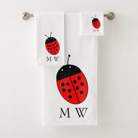 Ladybird Design Monogrammiert Badhandtuch Set (Insitu)