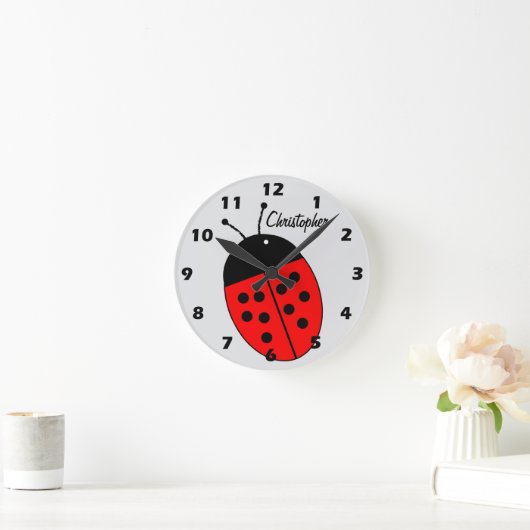 Ladybird Design Personalised Runde Wanduhr (Zuhause)