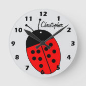 Ladybird Design Personalisiert Runde Wanduhr (Vorderseite)