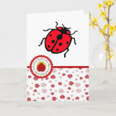 Ladybird - Geburtstag Karte (Gelbe Blume)