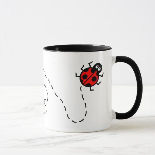 Ladybird Heart Pattern Combo Tasse, 325 ml Tasse (Rechts)