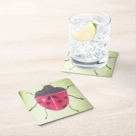 Ladybird/Ladbug-Untersetzer Rechteckiger Pappuntersetzer (Vor Ort)