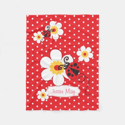 Ladybird Ladybug Blume Decken mit rotem Grafikname (Vorderseite)