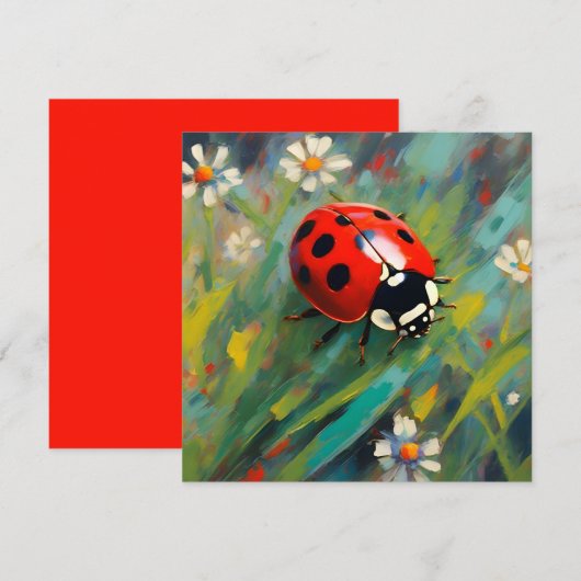 Ladybird Ladybug Greetings Card (Vorne/Hinten)