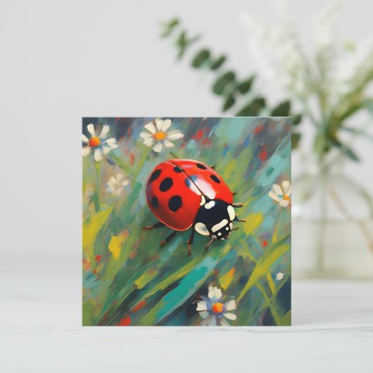 Ladybird Ladybug Greetings Card (Stehend Vorderseite)