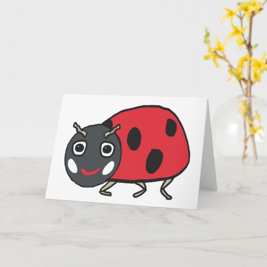 Ladybird Ladybug Karte (Gelbe Blume)