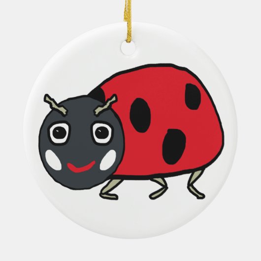 Ladybird Ladybug Keramik Ornament (Hinten)