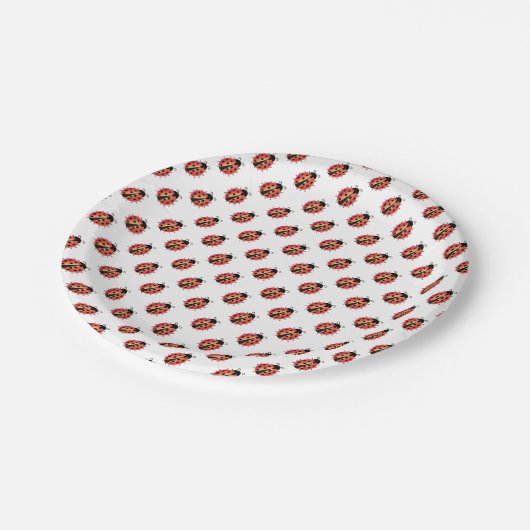 Ladybird, Ladybug, Rotbug, Insektenpapiere, Teller (Schrägansicht)