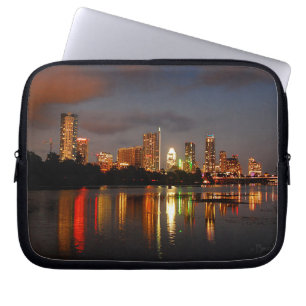 Ladybird Lake Austin Texas Night Skyline Laptopschutzhülle