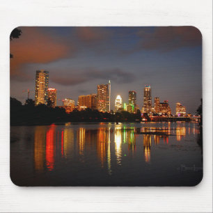 Ladybird Lake Austin Texas Night Skyline Mousepad
