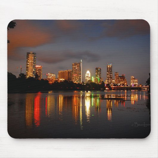 Ladybird Lake Austin Texas Night Skyline Mousepad (Vorne)