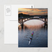 Ladybird Lake Rowing Scully Sunset - Austin Texas Postkarte (Vorne/Hinten)