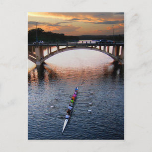 Ladybird Lake Rowing Scully Sunset - Austin Texas Postkarte