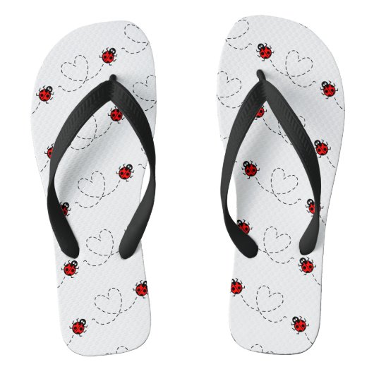 Ladybird Pattern Flip Flops Badesandalen (Fußbett)