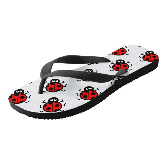 Ladybird Pattern Flip Flops Badesandalen (Schrägansicht)