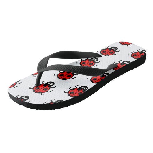 Ladybird Pattern Flip Flops Badesandalen (Schrägansicht)