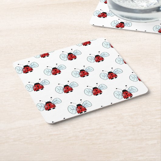 Ladybird Rechteckiger Pappuntersetzer (angewinkelt)