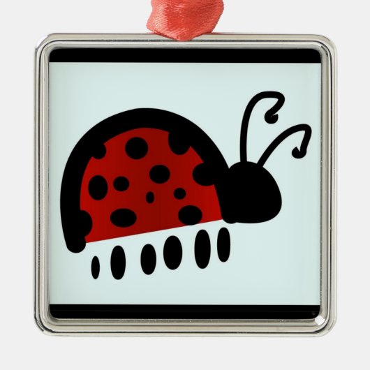 Ladybird Silbernes Ornament (Vorne)