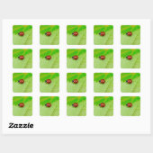 Ladybird walking across a leaf quadratischer aufkleber (Blatt)