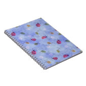 Ladybirds and Falling Leaves Blue Pattern Notizblock (Rechte Seite)