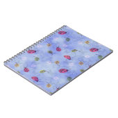 Ladybirds and Falling Leaves Blue Pattern Notizblock (Linke Seite)