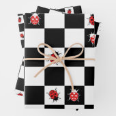 Ladybirds auf dem Schachbrett Geschenkpapier Set (Beispiel)