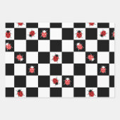 Ladybirds auf dem Schachbrett Geschenkpapier Set (Vorderseite)