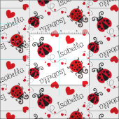 Ladybirds ladybugs red black individuelle Name pat Stoff (Kachel)