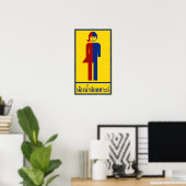 Ladyboy/Tomboy-Toilette ⚠ thailändisches ⚠ Poster (Heimbüro)